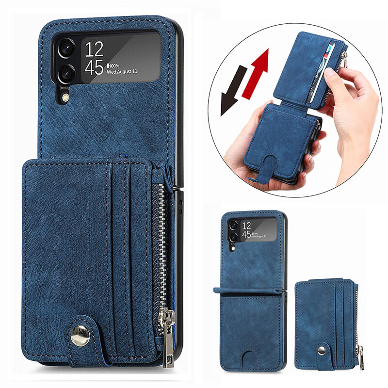 Luxury Fashion Leather Wallet Folding Case For Samsung Galaxy Z Flip 3 & Z Flip 4 & Z Flip 5